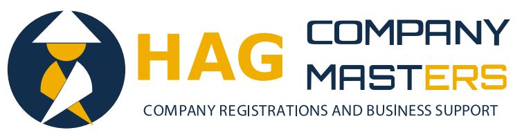 HAG Company Masters logo with tagline 'Company Registrations and Business Support' for business formation and consulting services.